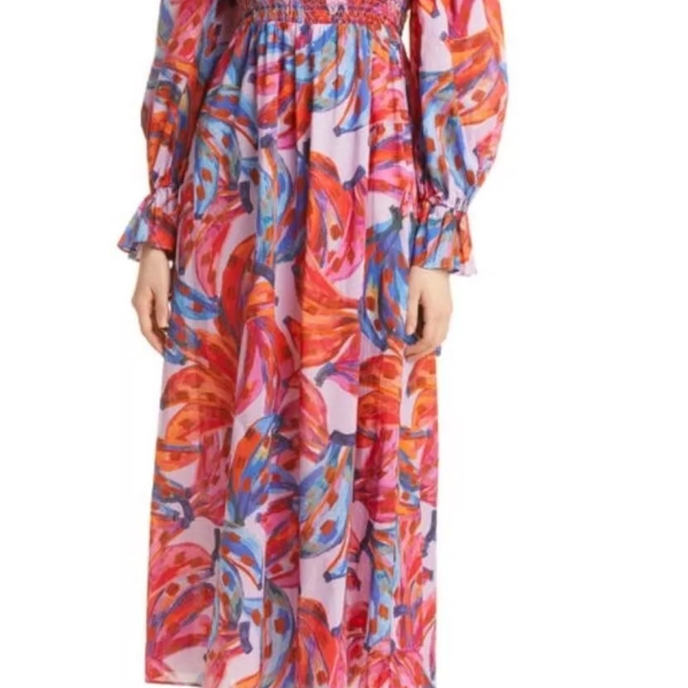 FARM Rio Vibrant Pink and Red Long Sleeve Dress-new - Picture 3 of 7